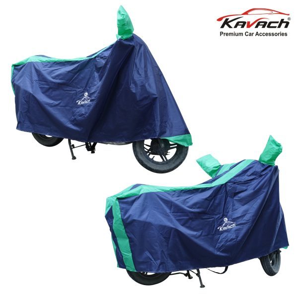 Green and Blue Bike Cover from Front and Back