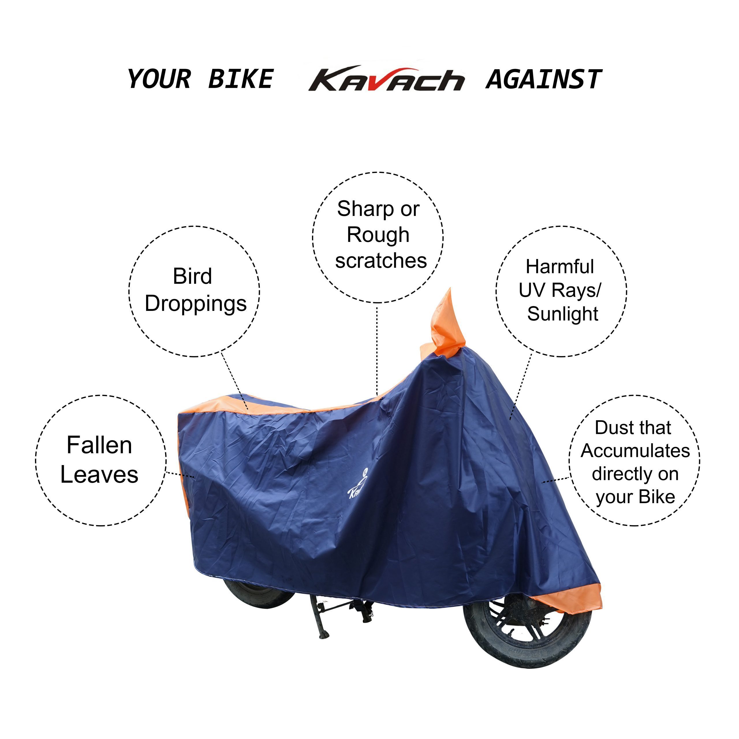Kavach Bike Body Protection Cover Blue Orange Kavach Auto