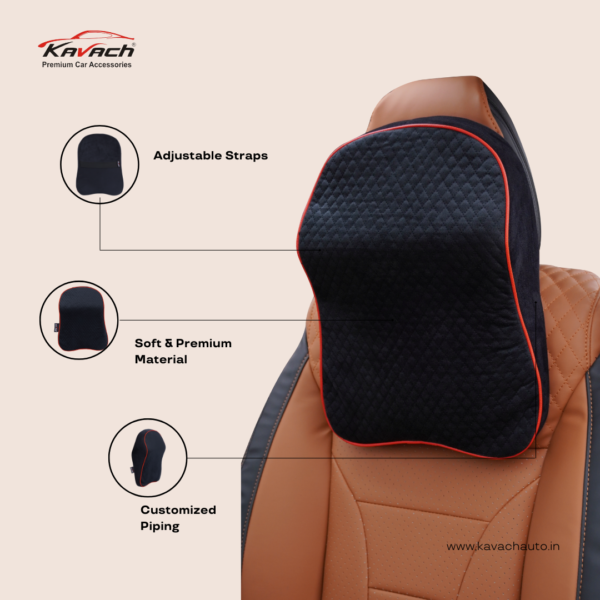 Kavach Premium Memory Foam Car Neck Rest Pillow - Caress (Universal) (Set Of 1)